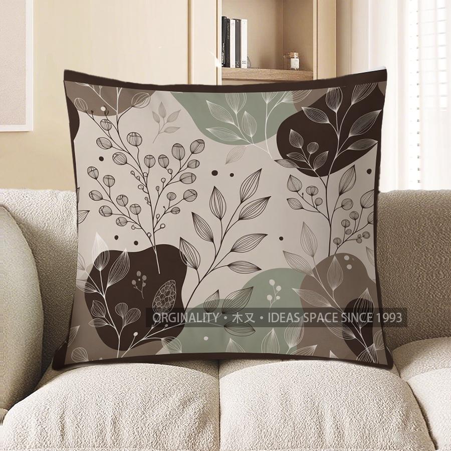 2D Floral Patterned Decorative Pillow Covers Set Pattern Cushion Cover Suitable For Sofa Bedroom Car Pillow Cover