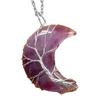 Moon Pendant Necklace Natural Resin Spiritual Gemstone Jewelry