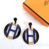 HERMES  H057086FL25  Pierce blue/Brown Buffalo horn Women