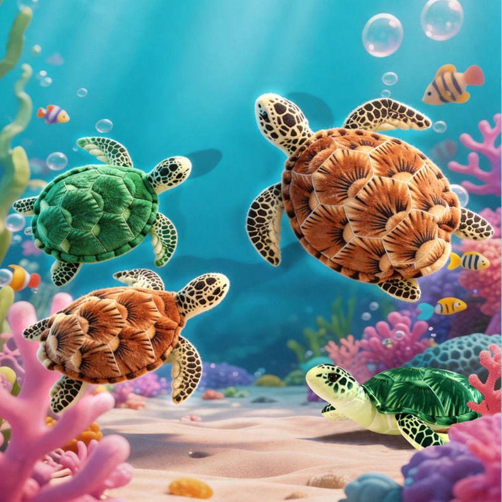 Soft Material Sea Turtle Plush Toy Lying Down Posture Prone Cartoon Animals Desktop Decor