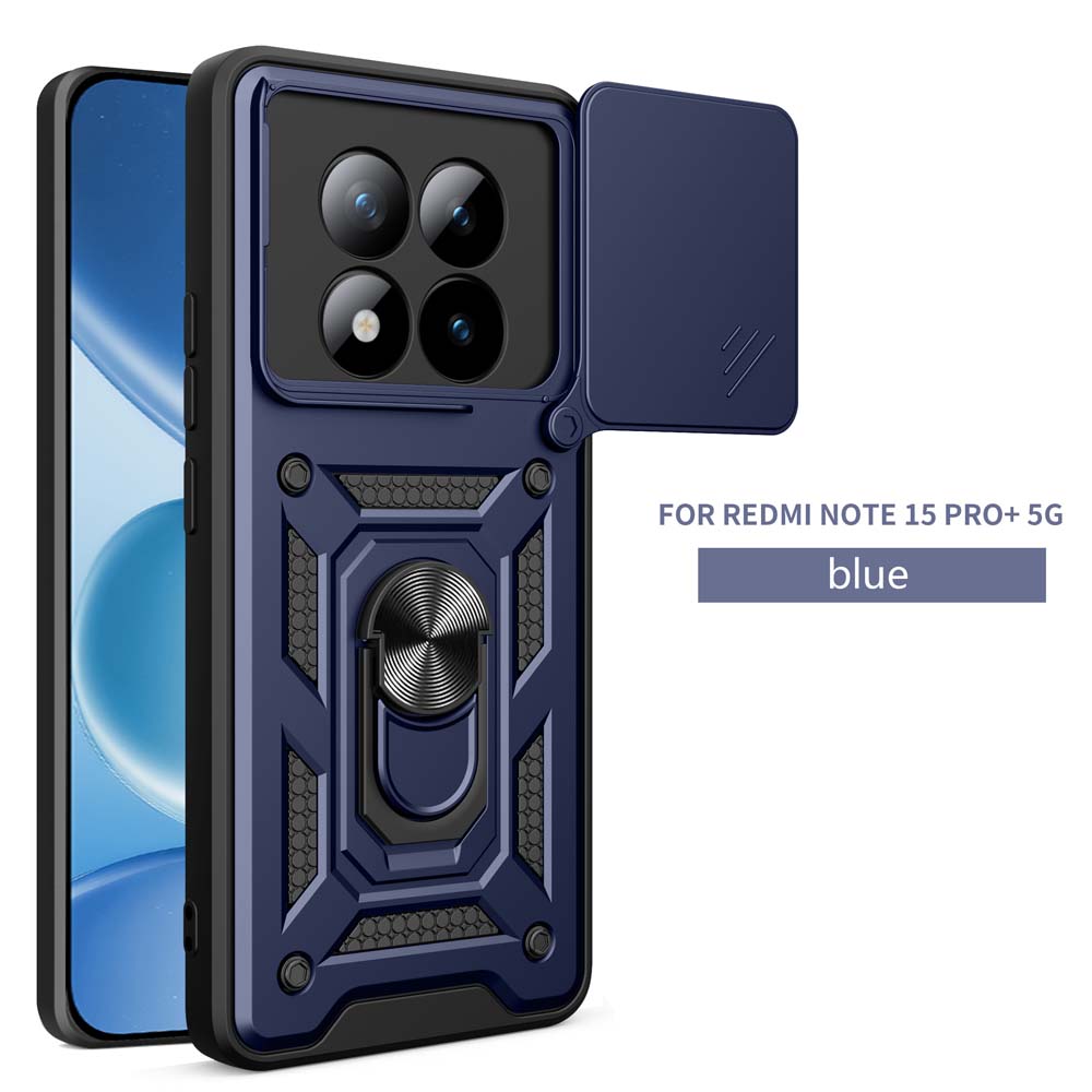 For Redmi Note 15 Pro Plus Camera Shockproof Armor Case For Redmi Note 15 Pro Note 15 Car Magnetic Holder Ring Protect Cover