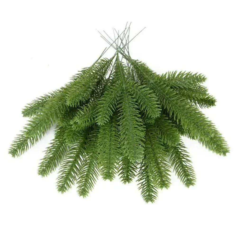 28CM 3 fork double-sided Christmas pine branch imitation tree Christmas tree Christmas wreath gift box decoration accessories