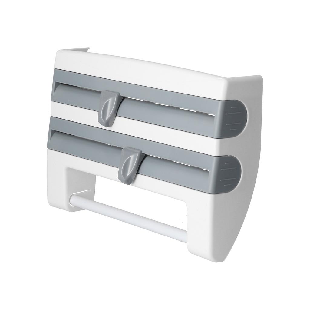 Plastic Wrap Storage Rack Cling Film Dispenser Cutter Paper Towel Holder Kitchen Supplies