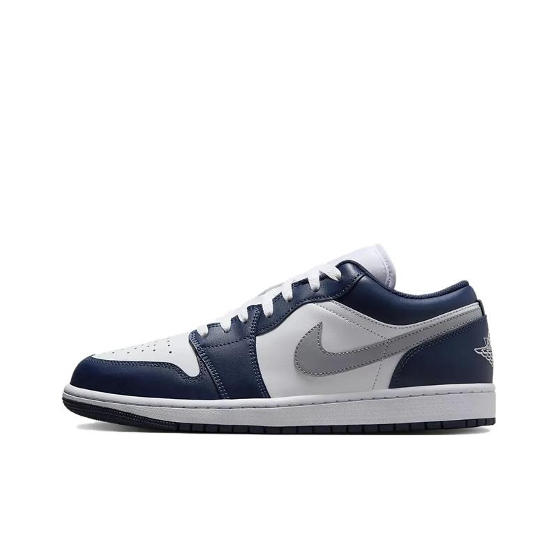 Air Jordan 1 Low Midnight Navy Pánské tenisky Modrá Bílá Wolf-Grey 553558-141