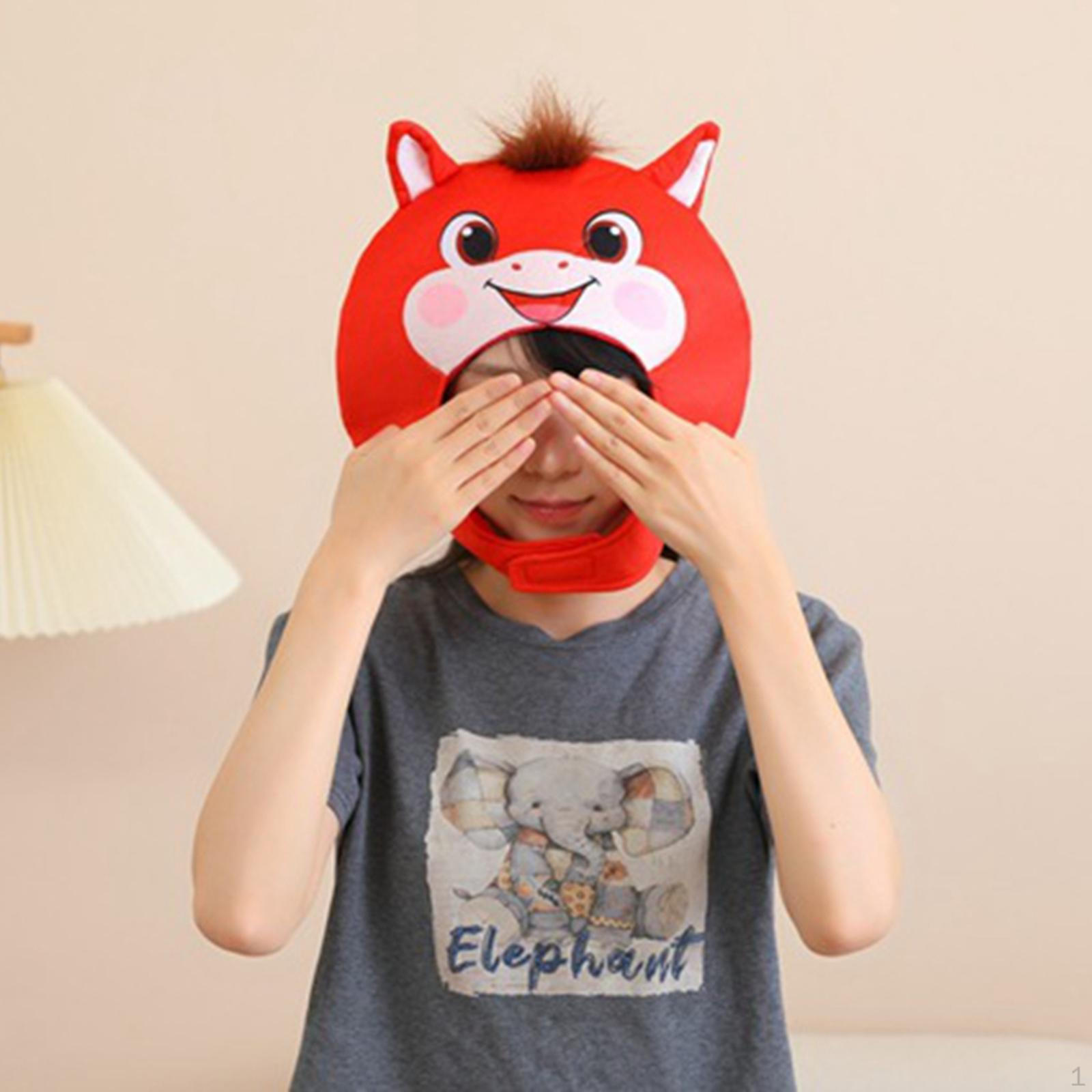 

Мультяшная шляпа лошади для мальчиков и девочек, маскарадный головной убор для вечеринки, карнавала, фестиваля красный