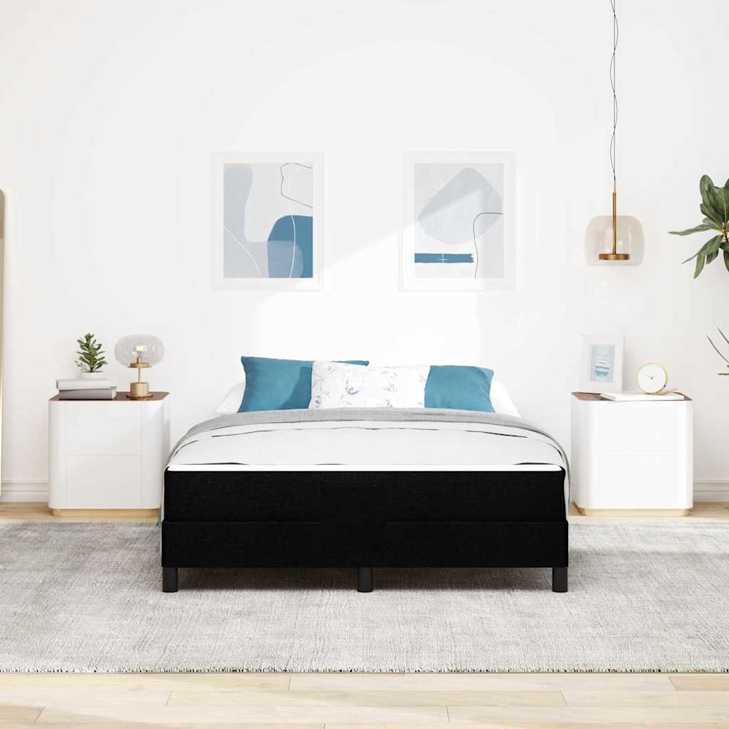Box Spring Bed with Mattress Black 140 x 190 cm Fabric