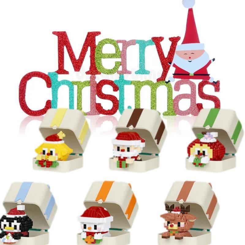 Christmas Merry Building Blocks Assembly Toy Santa Claus Cartoon Xmas Gifts