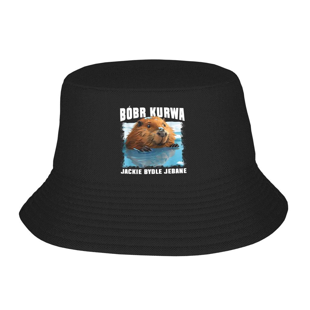 Bobr Kurwa Meme Bucket Hat for Men Women Beach Funny Beaver Field Hat Trendy Packable for Hiking Fishing Fisherman Cap Panamka