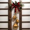 Christmas Bell Ornament Bowknot Farmhouse Holiday Tree Hanger Decor Bells Hanger Garland Crafts For Front Door Home Wall Mantle