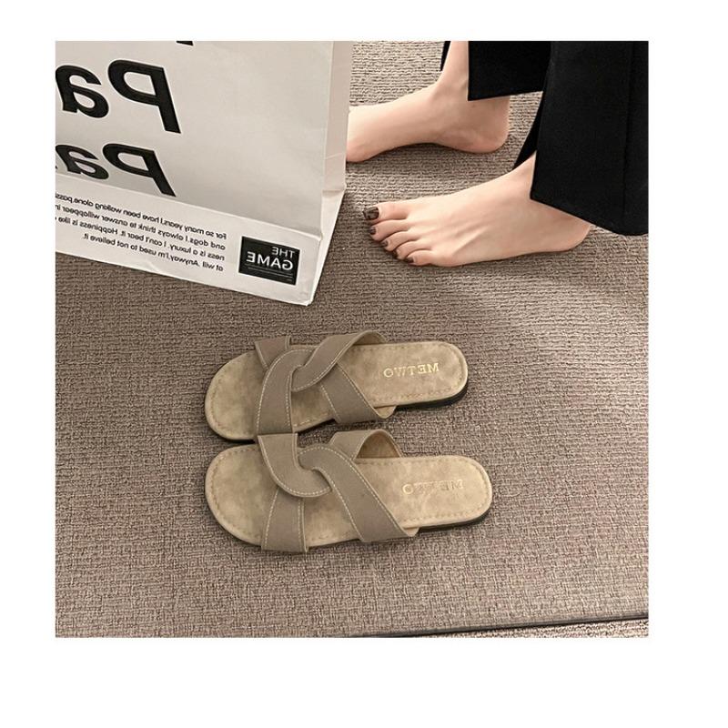 Fondo Piatto, Pantofole, Donna, Estate, Capispalla, Intrecciato, Vacanza, Romano, Sandali