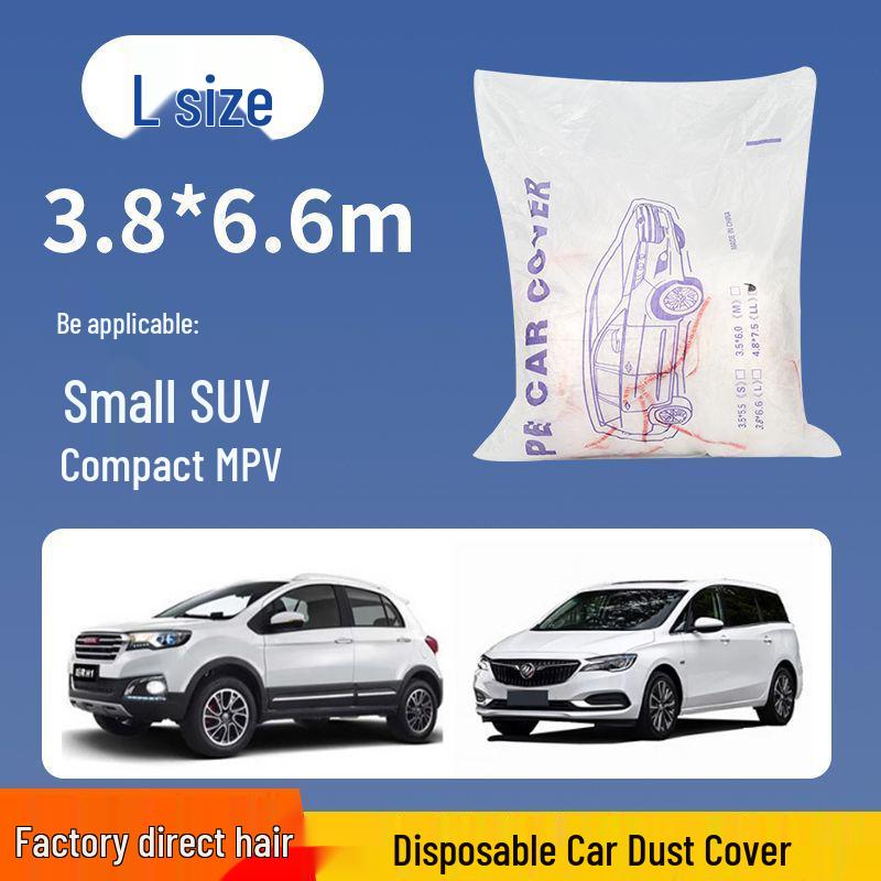 Thickened Transparent SUV Car Cover - Dustproof & Rainproof Disposable Full Cover
