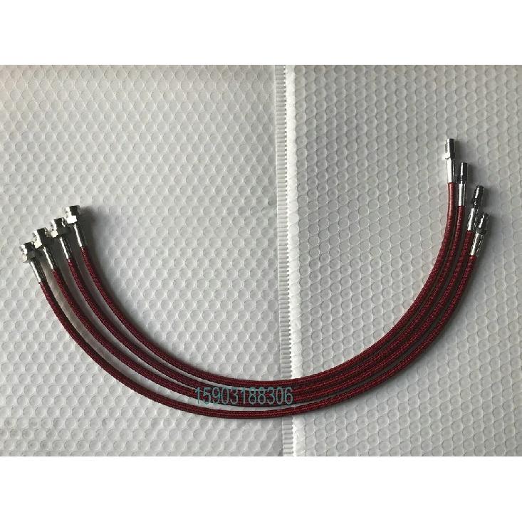 PU Covered Motorcycle Brake Oil Hose Line Stainless Steel Braided PTFE Pipe With Hexagonal Joint And Outer Filament
