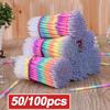 50/100pcs Multicolor Rainbow Highlighters 0.5mm Gel Pen Refills School Supplies
