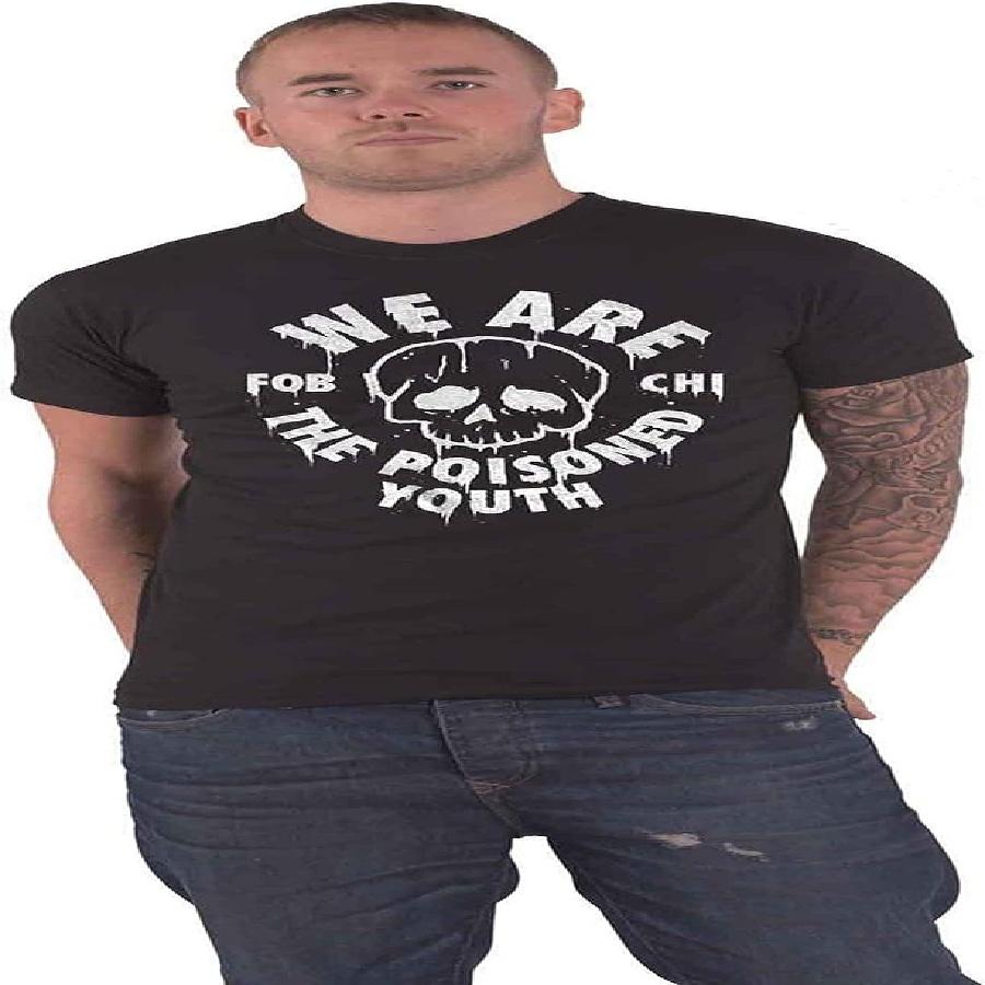 Fall Out Boy T Shirt Poisoned Youth Band Logo Official Mens Black Size M XXXXXL чёрный