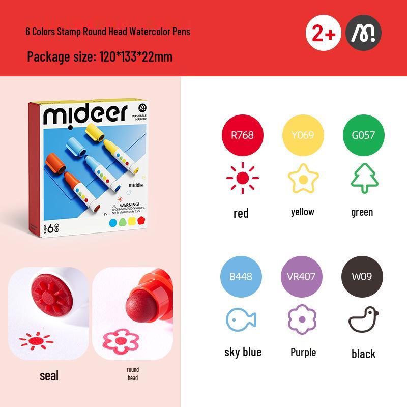 

Набор художественных кистей Mideer Mi Lu для детей: Круглый штамп Акварельные и Дудл ручки для детского сада