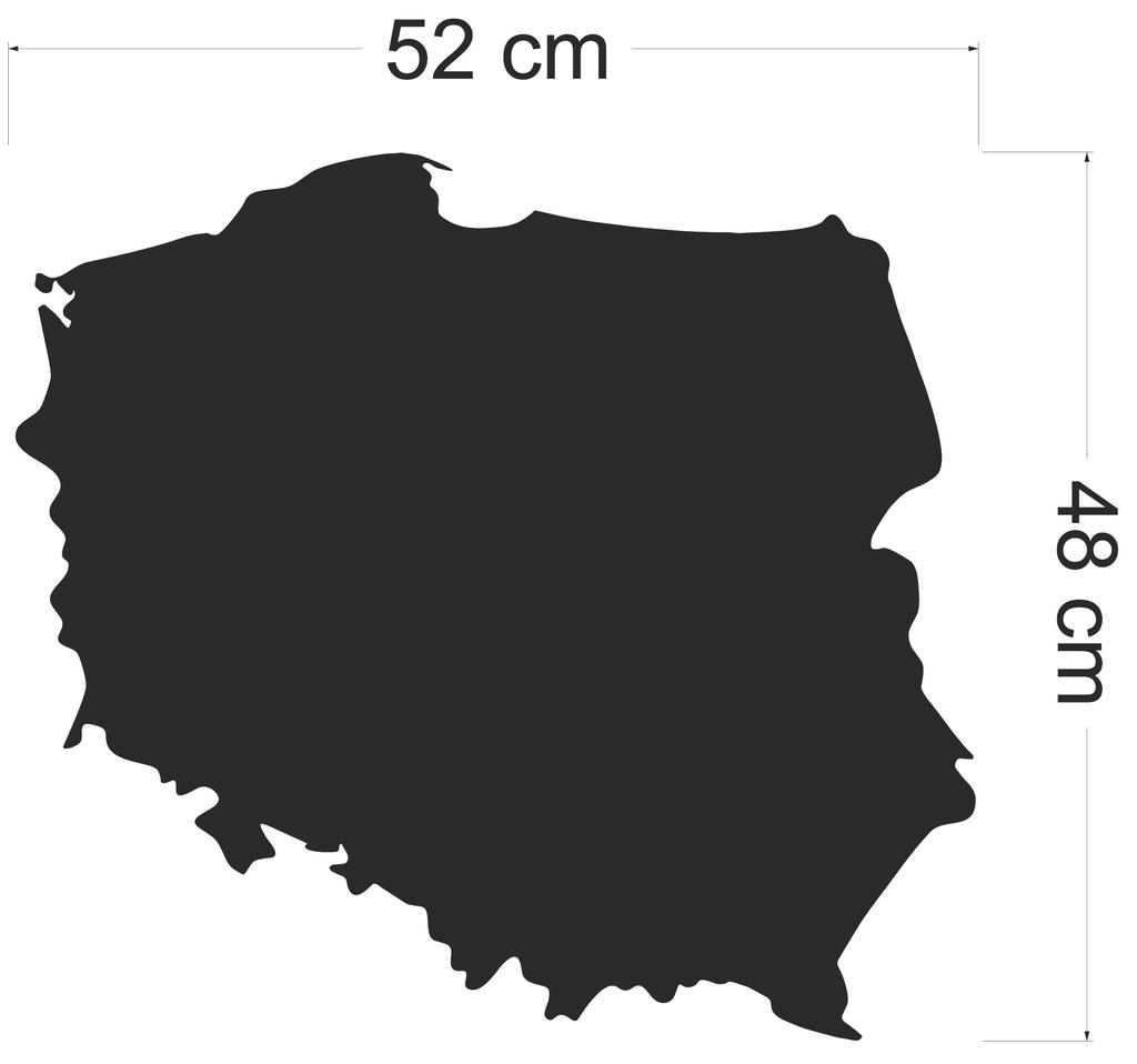 Magnetyczna tablica samoprzylepna mapa Polski na magnesy z podróży 48x52
