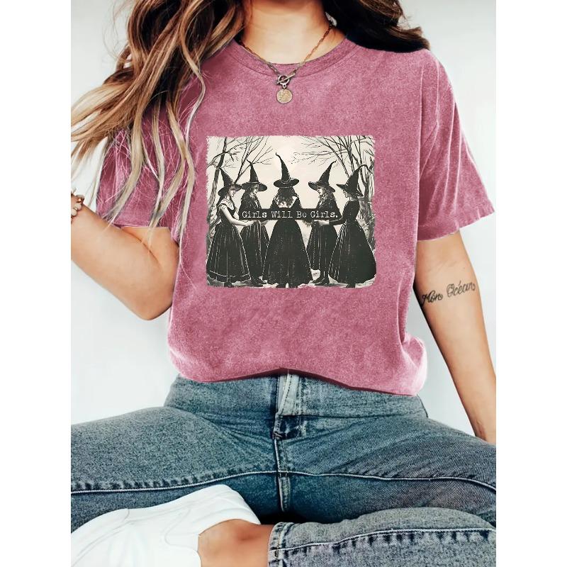 Summer women s clothing girl is girl pattern round neck short sleeve casual fashion popular T-shirt S темно-красного