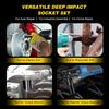 10pcs 1/2" Drive Metric Impact Socket Set Universal Socket Metric Drive Deep Socket Set Wrench for Air Pneumatic Repair Tools