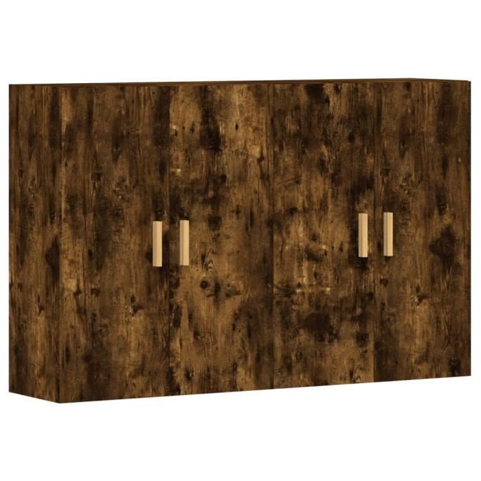 VidaXL Armoires murales 2 pcs chêne fumé bois d'ingénierie 3197878