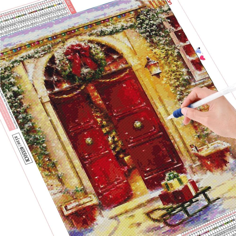 Diamond Painting Full Square Christmas Diamond Embroidery Sale Door Mosaic Landscape Handicraft Handmade Gift