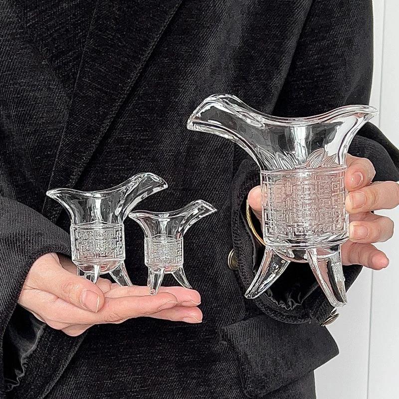 4pcs Sets Ancient Imperial Wine Cups Korean Style Whiskey Glass Glasses Retro Duke Cup Creative Wine Mug Classical Drinkware