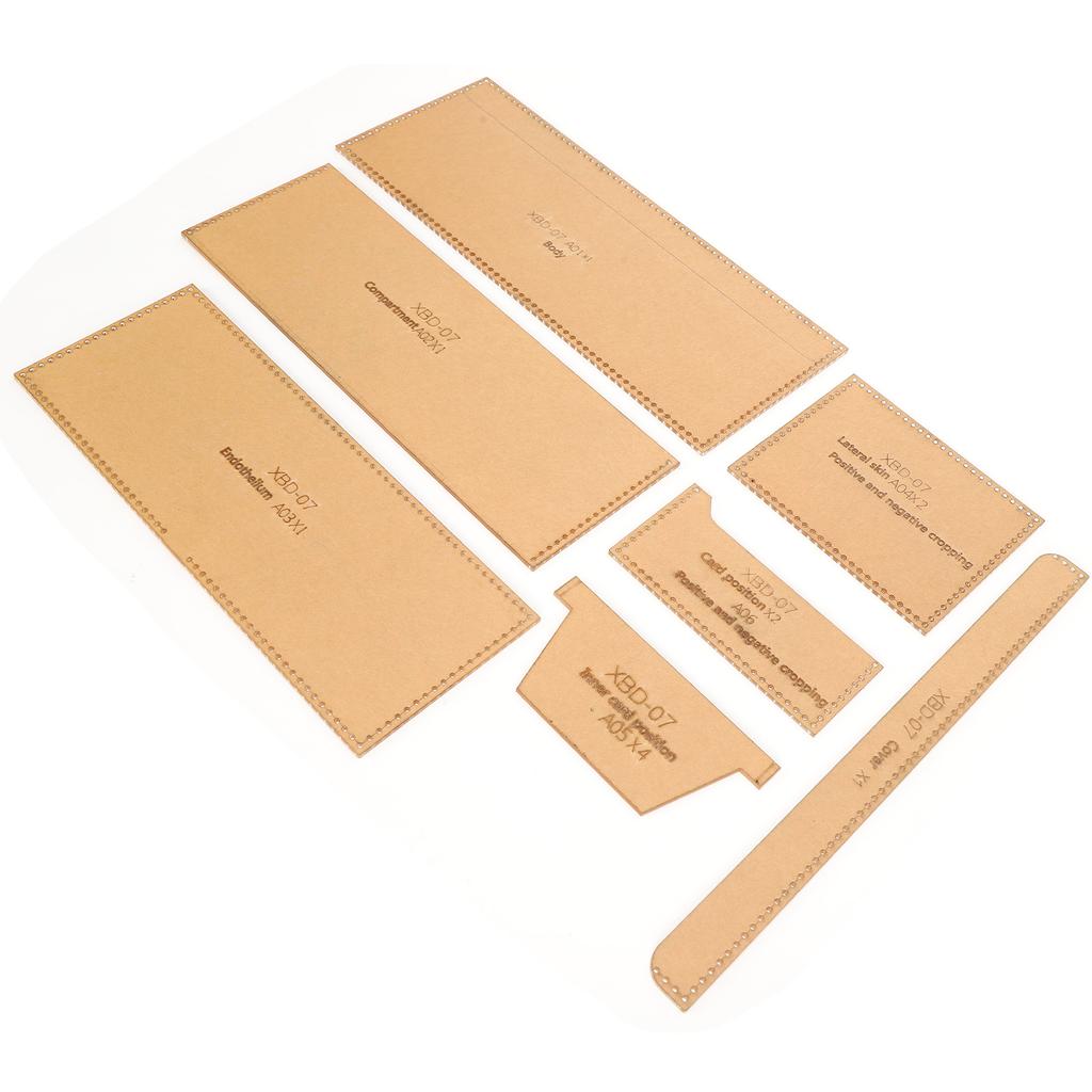 7Pcs Acrylic Template Wallet Sewing Leather Luggage Pattern Making Cutting Mould XBD‑07