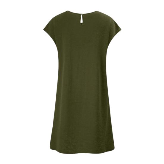 Summer Mini Dress for Women Short Sleeve Crew Neck A-line Swing Dress Casual Vacation Tunic Short Dress with Pockets