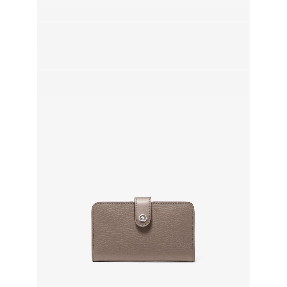 Michael Kors Jet Set Travel Pebbled Leather Wallet Med Mushroom 35f6stvf2l283