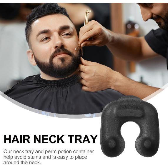 Hair Perm Neck Tray Perm Dyeing Neck Tray Hair Coloring Neck Tray Hair Dye Cape Hair Rinse Tray Bracket Salon Shoulder Rest for Barber (Black)