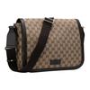 Gucci Large Capacity Logo Canvas And Leather Messenger Bag Unisex Bags Ebony Dark-Brown 449171-KY9KN-9886