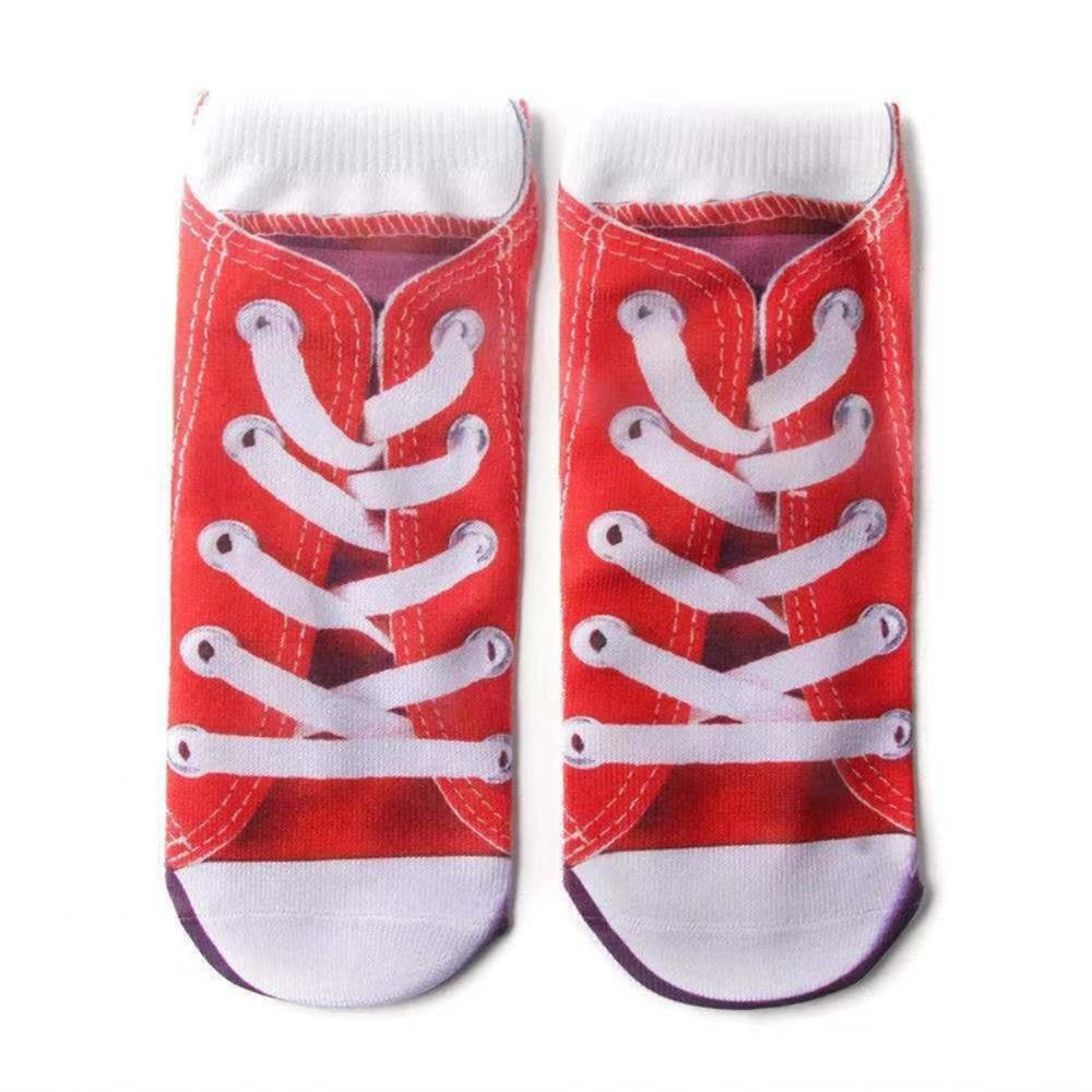 Gemusterte 3D-gedruckte Socken Knöchelhoch Lustige kurze Socken Lässige Flip-Flop-Socken Damen