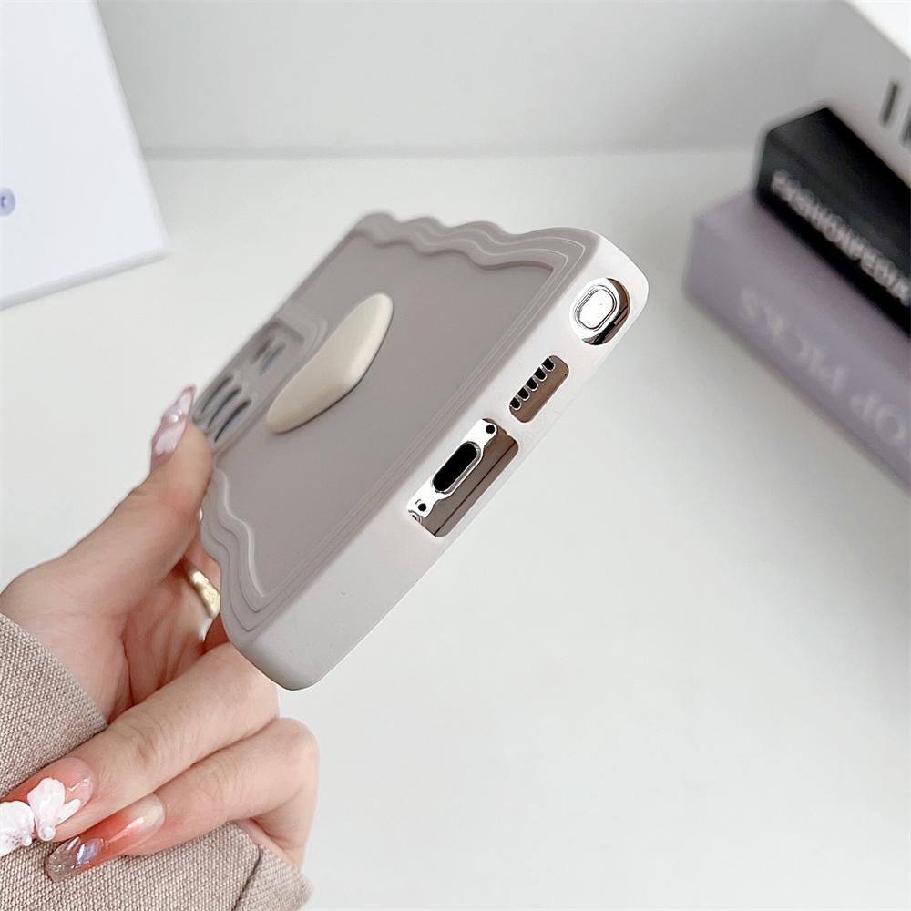 Jednobarevný měkký silikonový kryt pro Samsung Galaxy S24 S23 Ultra S22 S23 S21FE A53 A55 A35 A32 A05 A52 A34 s 3D srdíčkem a vlnitým rámečkem