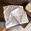 Luxury Stripe Print Designer Simple Scarf Bandana Women Hair Bands Square Scarves Satin Lady Wrap Headband