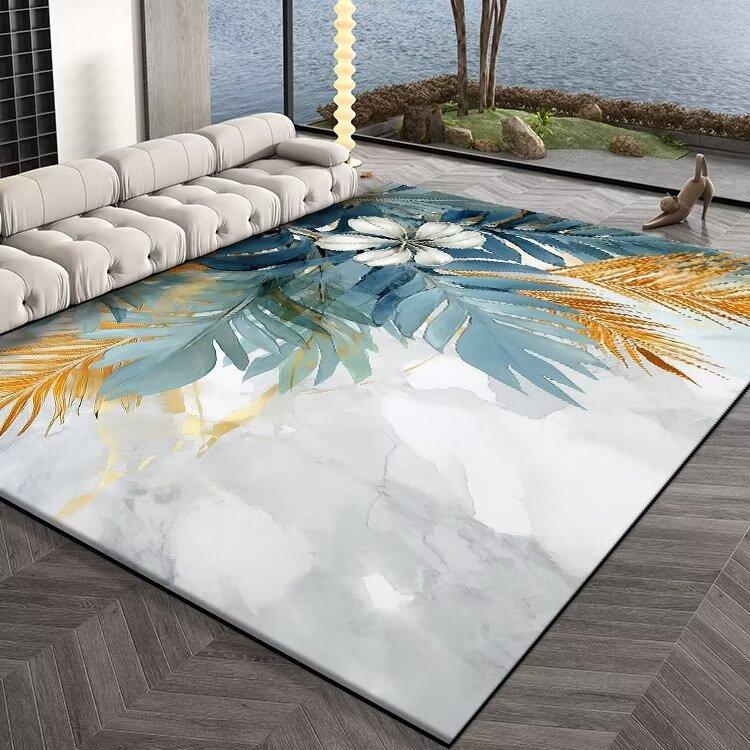 Modern Carpet Living Room 3D Flower Pattern Print Floor Mat Large  Bedroom Cloakroom Non-slip Rug Sofa Coffee Table Mat Washable