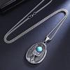 European & American Retro Turquoise Flying Eagle Titanium Steel Pendant Necklace