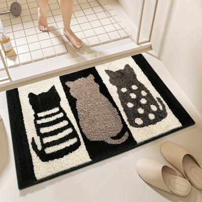 Sneldrogende Microvezel Kattenbadmat – Absorberend, Antislip, Decoratief Kleed voor Huiselijk Comfort