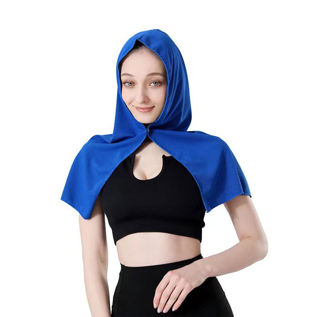 Sommer Kühlendes Kopftuch Schnelltrocknendes Kapuzenhandtuch Eisseidenschal Sonnenschutz für Sport Outdoor Fitnessstudio Yoga Nackenwickel