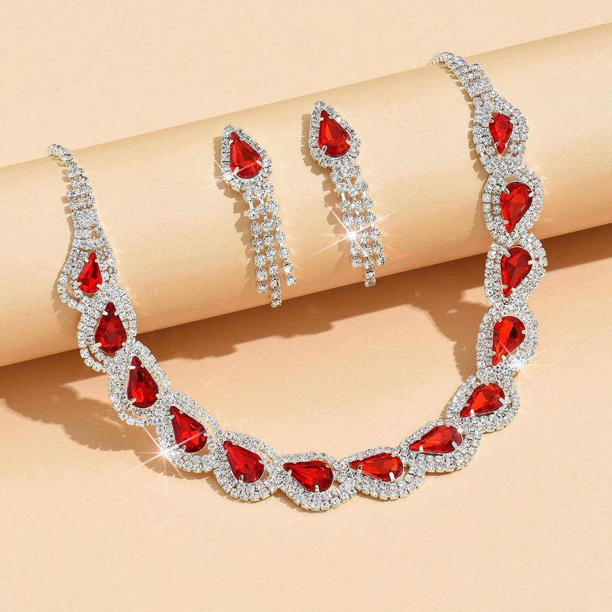 

BLINGBAY комплект женских украшений милый романтический свадебный аксессуар для невесты великолепные стразы элегантный комплект ожерелья и серег женский современный подарок