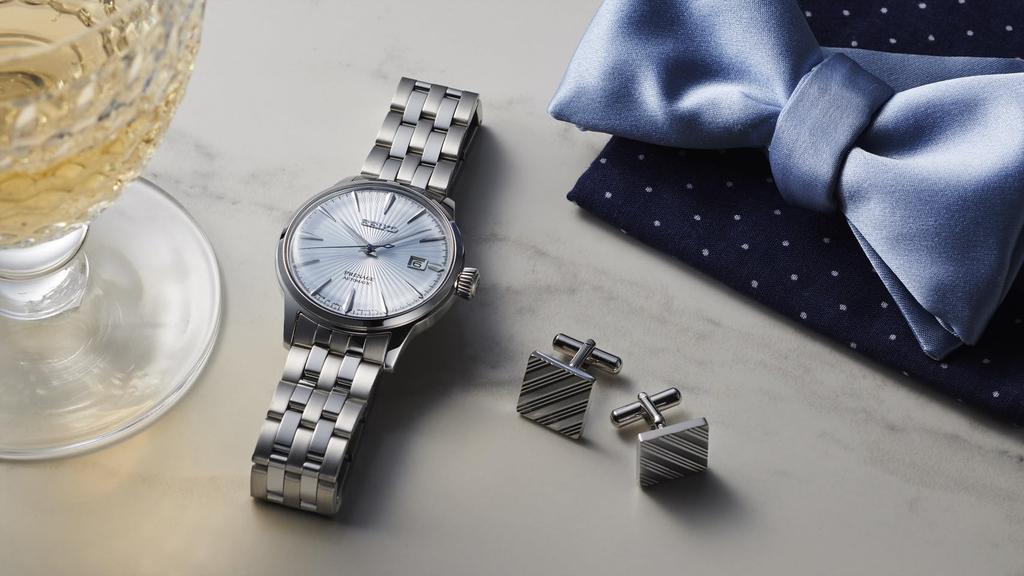 Seiko Watch SARY161 Presage Mechanical Automatic Watch Manual with Cocktail Image and Silver Men's (with Winding) (Skydiving) See-Through Back,