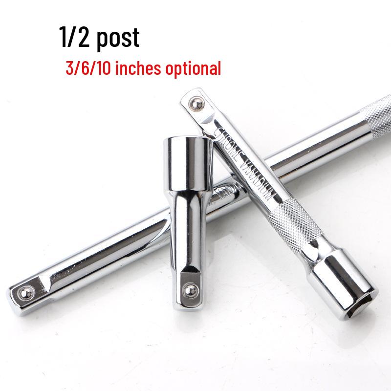 1/2-Inch Socket Extension Bar, 12.5mm Chrome Vanadium Steel, 5-10 Inch Length 3-inch Rod