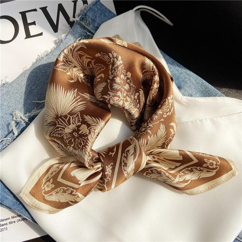 New 100% Natural Silk Scarf Square Female Fashion Beach Pashmina Bufanda Women Shawl Wraps Bandana Scarves Foulard Echarpe 53cm