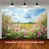 2D plane 1 piece of colorful nebula flower field floral background party banner dreamy and romantic bedroom and living room