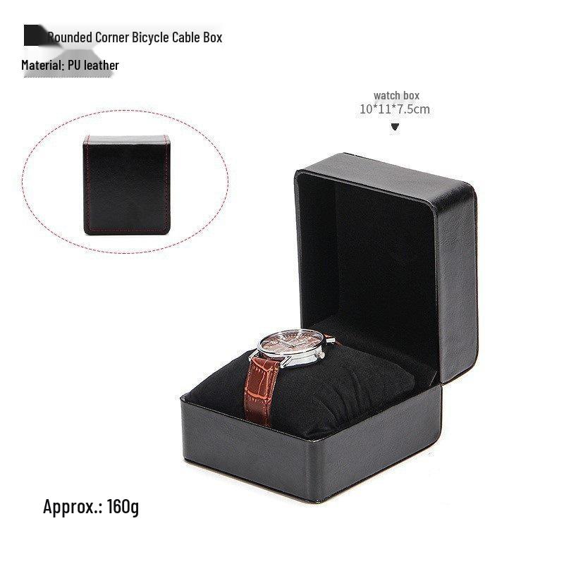 Frosted PU Flip-Top Watch and Jewelry Storage Box