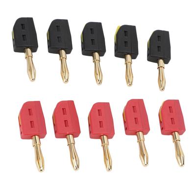 10 Stück 4mm Bananenstecker 32A Vergoldetes Messing Schnellverbindungs-Bananenstecker für Prüfgeräte