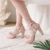 FOREADA Women Kawaii Mary Janes Pumps Round Toe Glove Shoes Thick High Heels Lolita Buckle Bow Ladies Fashion Cosplay Shoes Spring Autumn