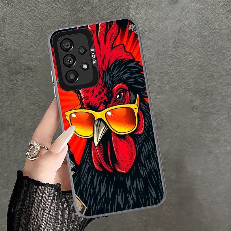 Custodia Morbida per Telefono con Gallina e Gallo per Samsung A17 A16 A15 A14 A13 A57 A56 A55 A54 A53 A37 A36 A35 A34 A33 A26 A25 A24 A23 A52