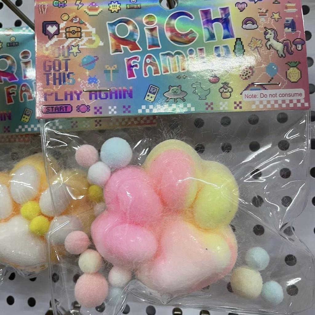 Weiche und klebrige Silikon-Katzenpfote Tier-Donut, Kneif-Spaß Plüsch, Langsam zurückfedernd, Stressabbauendes Spielzeug, Kinderspielzeug-Geschenk