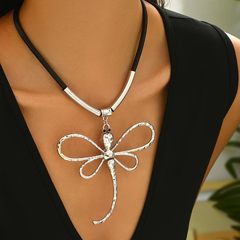 New Dragonfly Shaped Women's Design Trend Pendant Long Necklace for Daily Wear and Parties, Women's Multifunctional Accessory