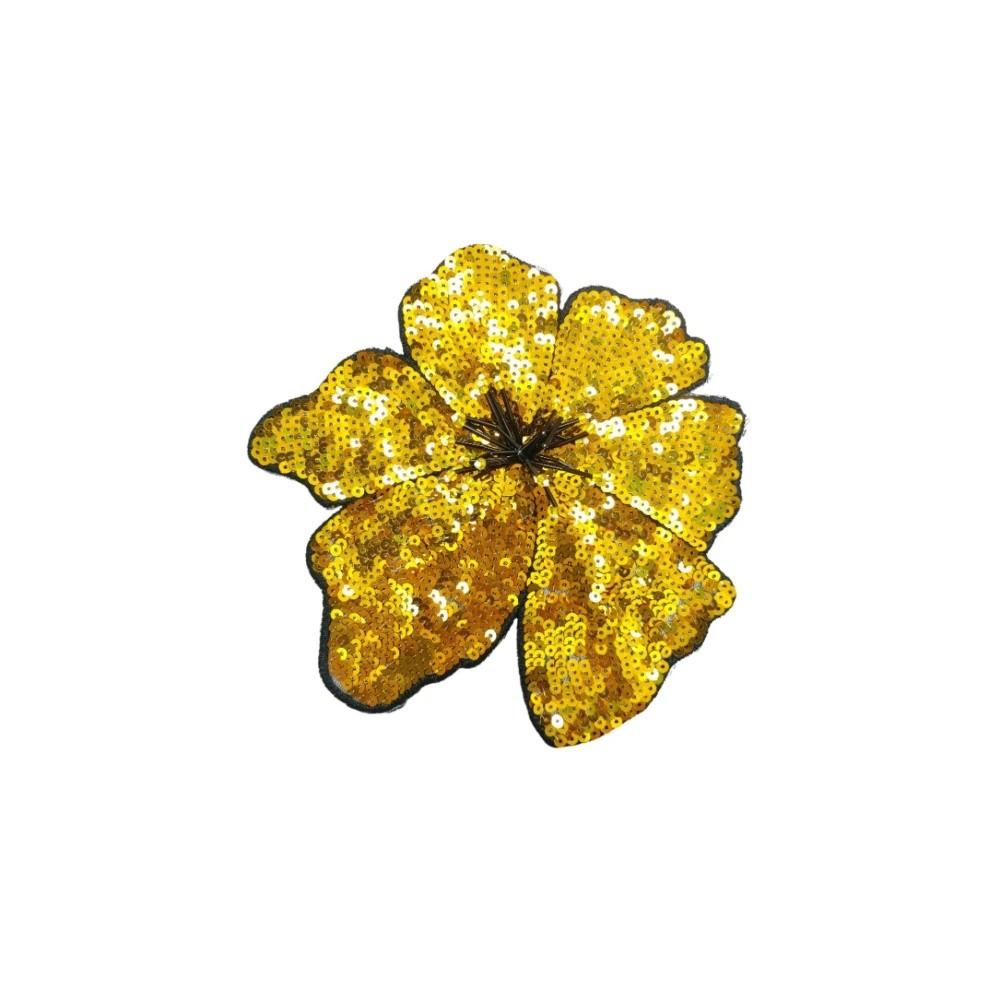 Fashion Large Flower Sequined Embroidery Applique Shinning Clothing Decoration Sequins Flowers Parches Clothing Patch Clothes