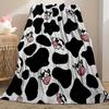 Black Cow Print Throw Blanket, Cow Sofa Blanket, Cozy Skin-Friendly Blanket, Gift for Cow Lovers